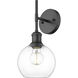 Axel 1 Light 6.5 inch Matte Black Wall Sconce Wall Light in Clear Glass